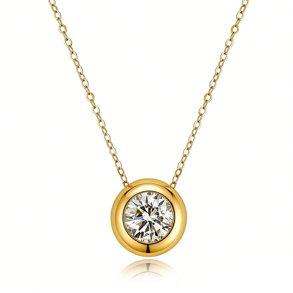 Goldkette IGI-zertifiziertes Diamant-Collier in 18K Gold, Lünettenfassung