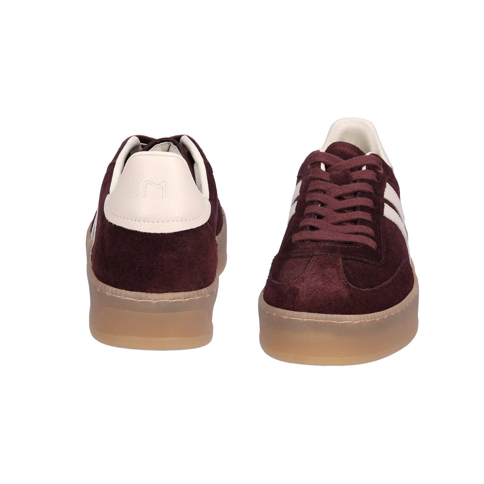 MIDS MARLA Damen Sneaker Velourleder in Bordeaux mit Plateau-Sohle und gepolsterter Zunge