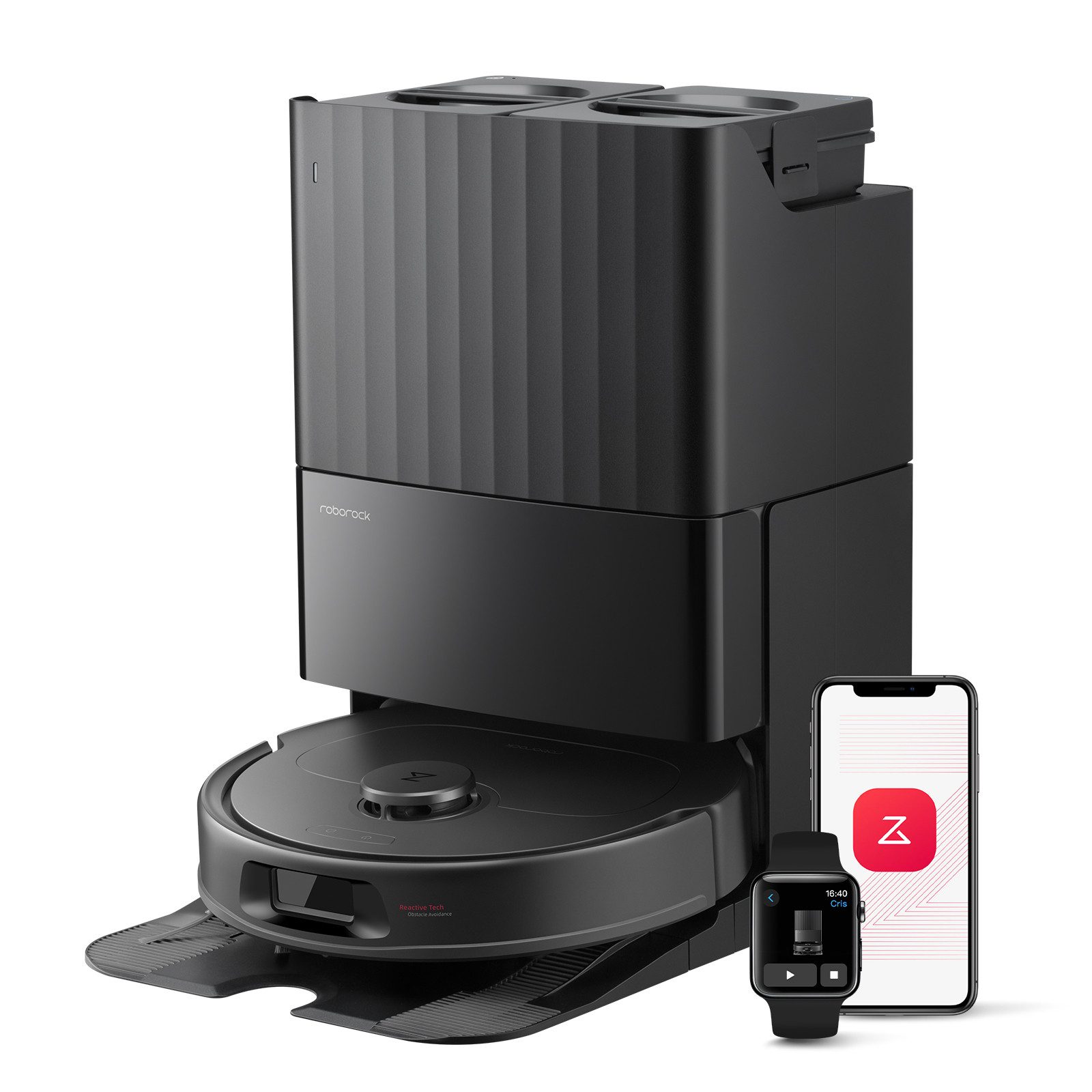 Roborock Вакуумный робот QV 35S (Upgrade von Qrevo Plus)Saugkraft Вакуумный робот mit Wischfunktion, Anti-Tangle-Bürsten, Anhebbare Schleudermopps, Intelligente Hindernisvermeidung, 10.000 Pa HyperForce Saugkraft,Multifunktions-Dockingstation