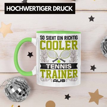 Trendation Tasse Trendation - Tennis Trainer Tasse Geschenk Lustig Spruch So Sieht Ein