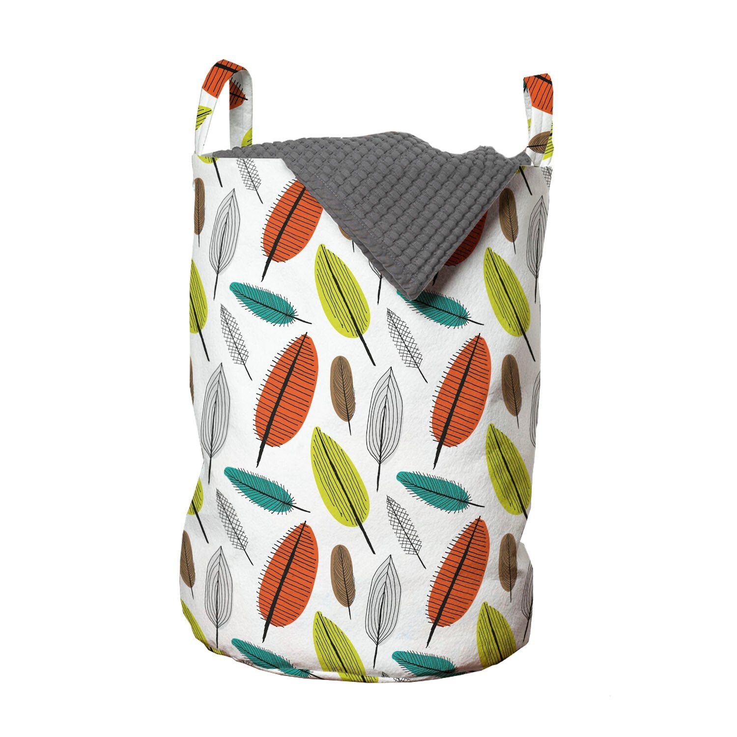 Blätter Waschsalons, Abakuhaus Herbst-Blatt-Muster Wäschekorb Griffen mit Kreative Wäschesäckchen Kordelzugverschluss für