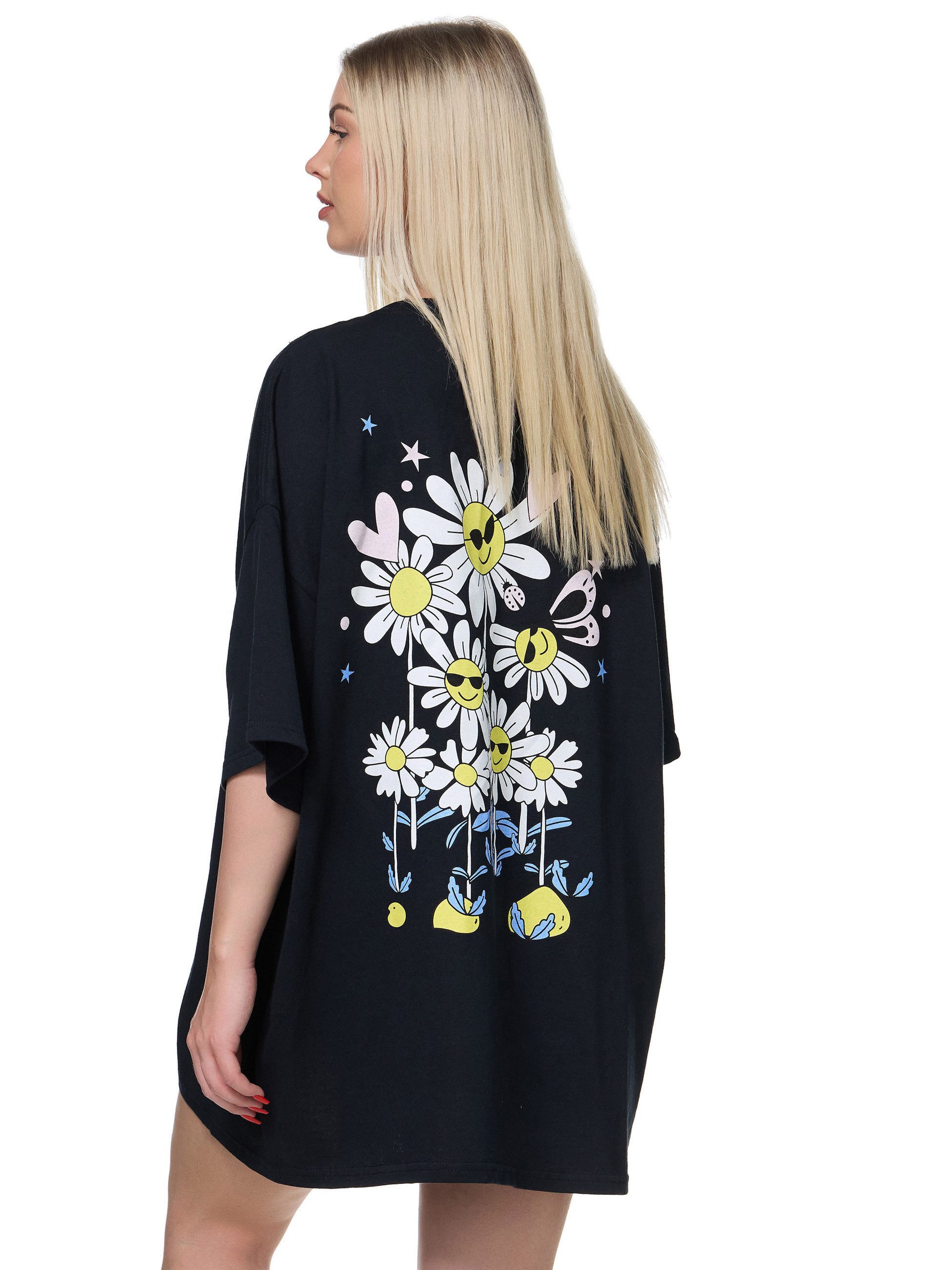 Worldclassca T-Shirt Worldclassca Oversized Print HAPPY T-Shirt lang Sommer günstig online kaufen