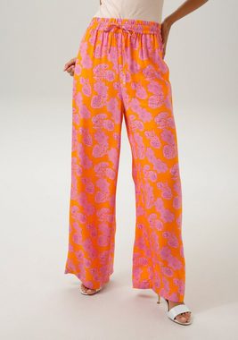 Aniston CASUAL Schlupfhose mit trendfarbenem Blumendruck- jedes Teil ein Unikat - NEUE KOLLEKTION