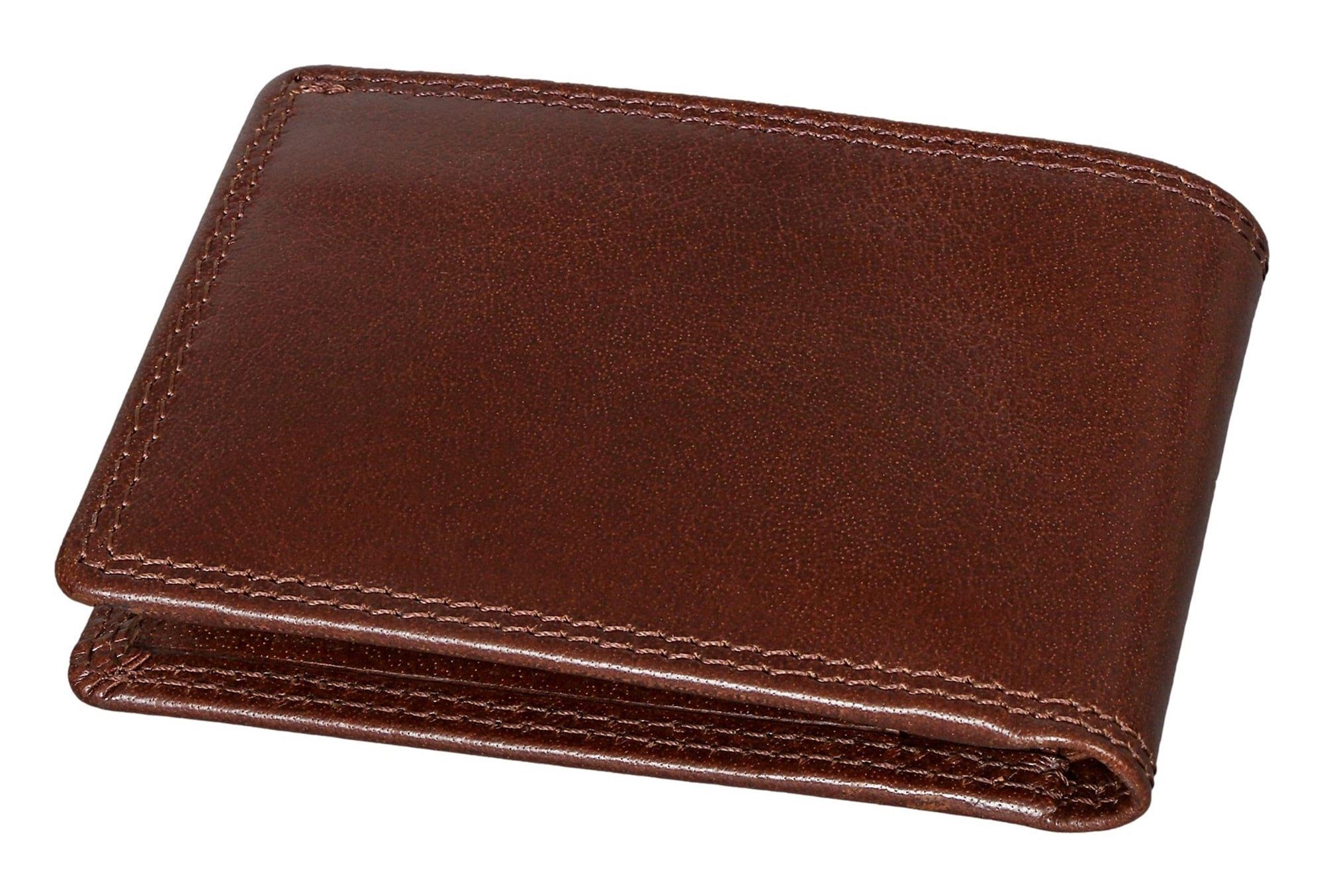 Mini Echtleder, Modell Farbe Mini Braun Geldbörse mit Portemonnaie 4 RFID-Schutz Brown - und aus Toscana 8006-B Kartenfächern Bear
