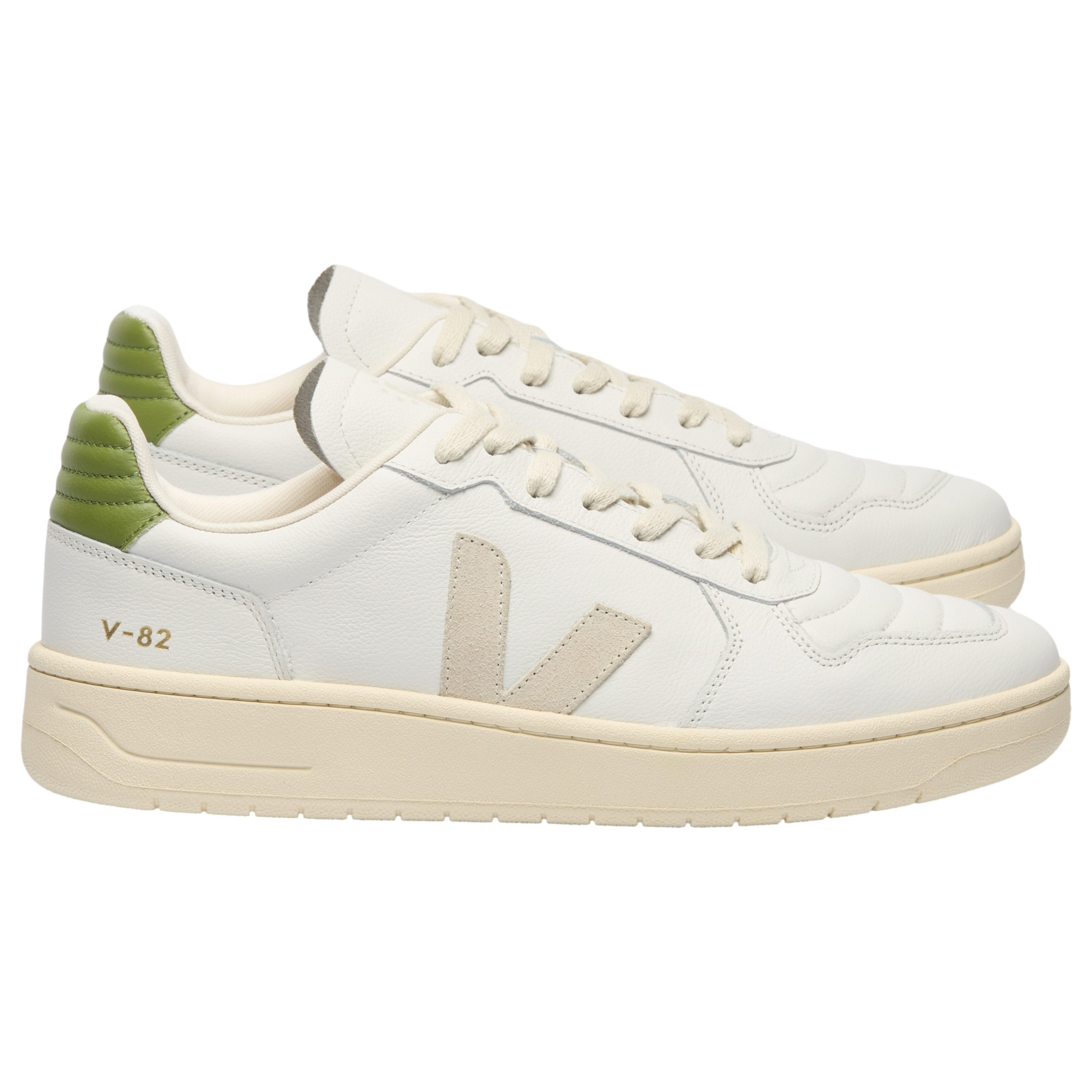 VEJA Damen-Sneaker V-82 Leather White Pierre Kiwi Sneaker