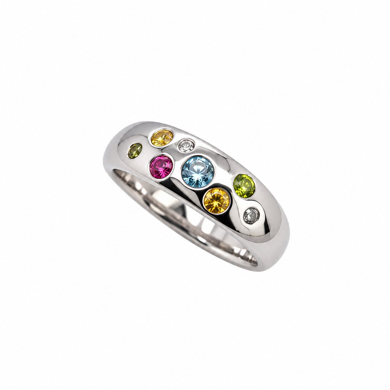 Sogni d'oro Fingerring "Sternenhimmel" mit Multi Brillant, Platin 950