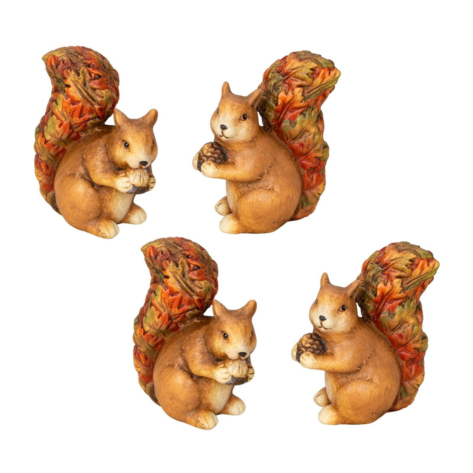 Geschenkestadl Tierfigur 2 oder 4 Stück Eichhörnchen Figuren mit Nuss mehrere Größen und Farben (Spar-Set, 4 St., 2 unterschiedliche Eichhörnchen im 2er oder 4er Set), detailreich verarbeitet