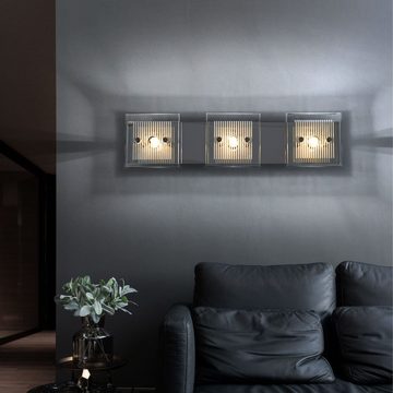 etc-shop LED Wandleuchte, Leuchtmittel nicht inklusive, Warmweiß, 2er Set Wand Leuchten Glas Beleuchtungen Länge 40 cm Lampen Strahler