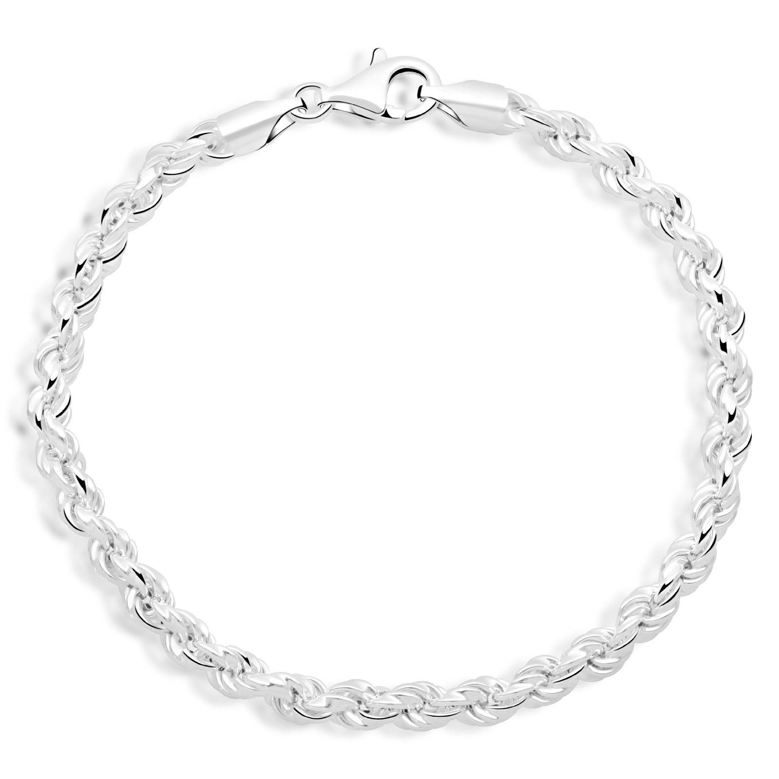 Tony Fein Silberarmband Kordelarmband 5 mm 925er Sterling Silber Massiv, Made in Italy für Damen und Herren
