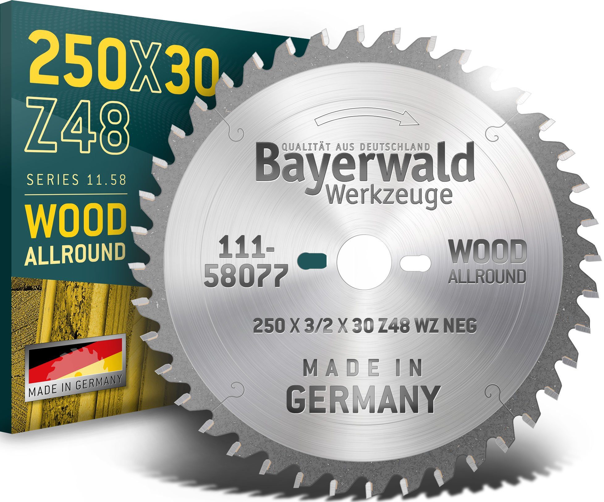 Kappsägeblatt HM Kreissägeblatt - 250 x 3/2.0 x 30 Z48 WZ neg.