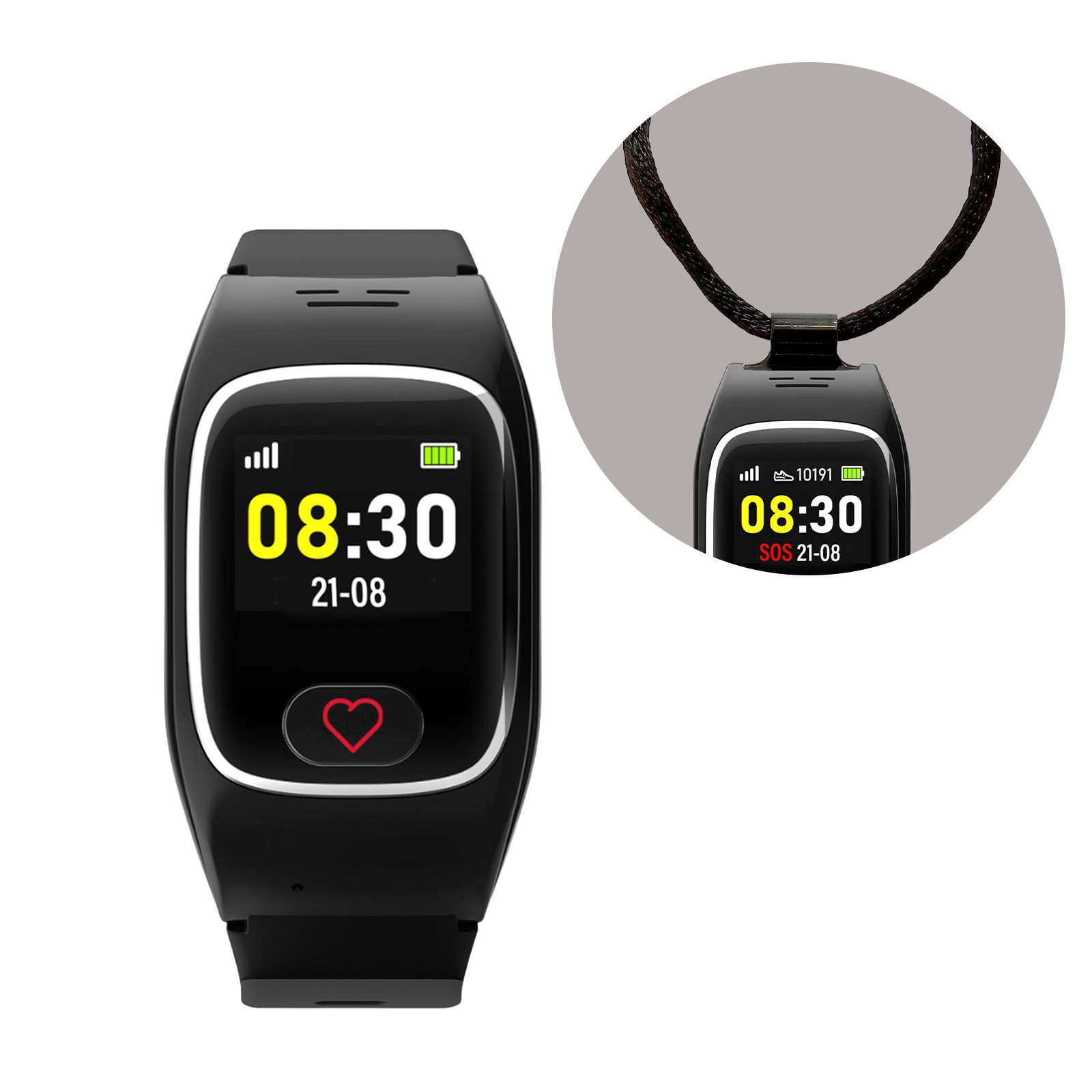 JAMES B8 Senioren Smartwatch GPS Notruf & Telefonfunktion + Anhänger Smartwatch