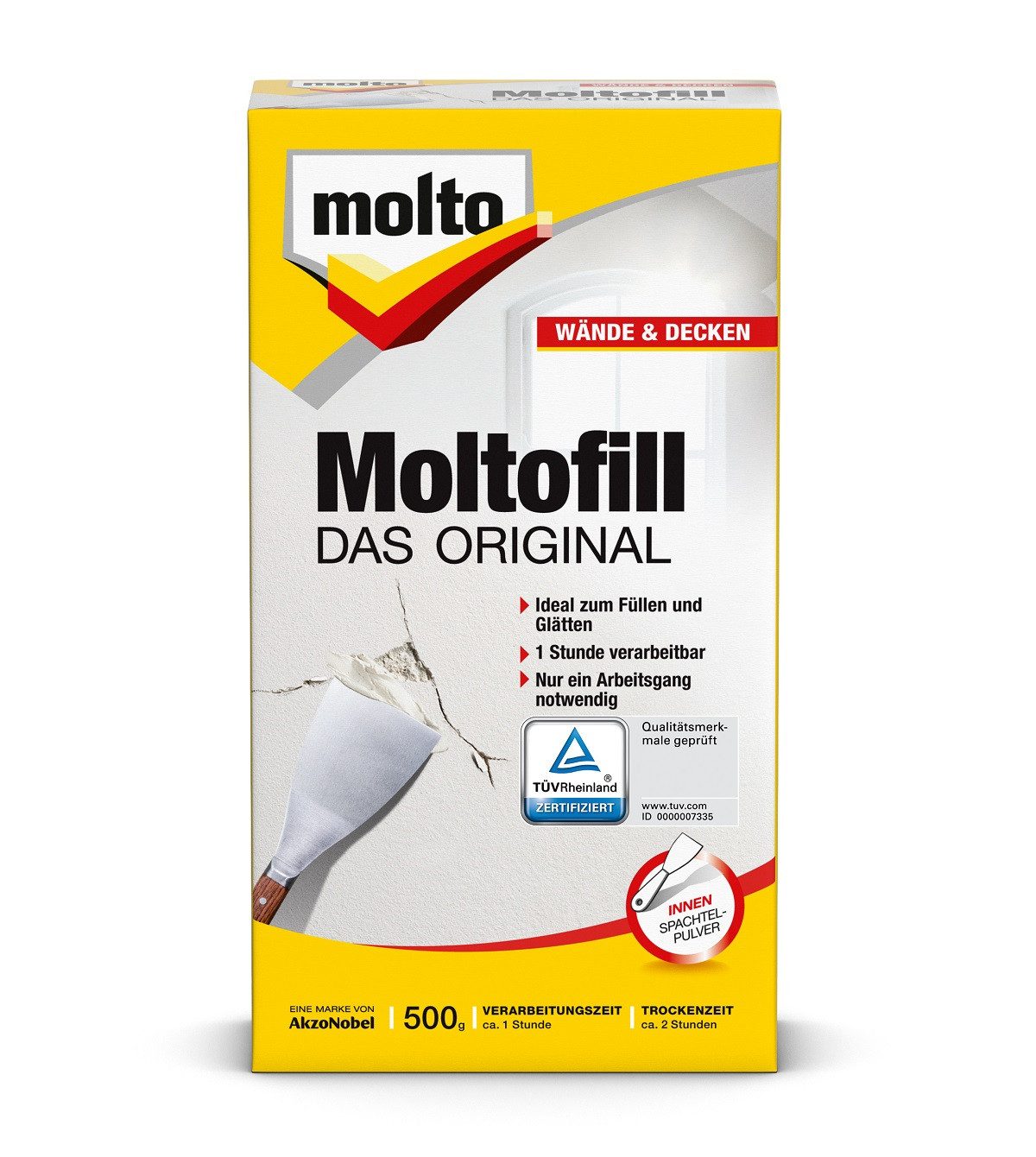 MOLTO Spachtelmasse MOLTO Moltofill Spachtelpulver Innen 500g