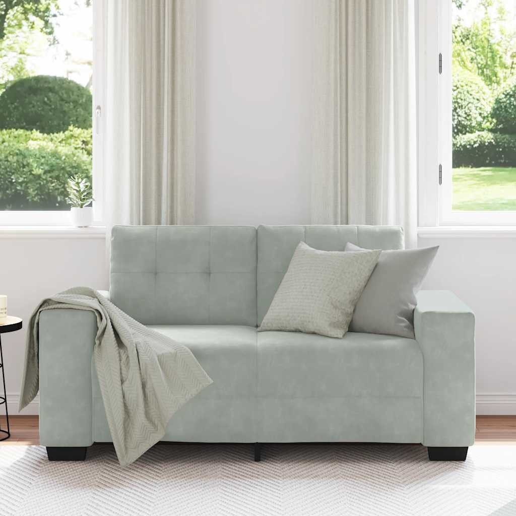 vidaXL Sofa Zweisitzer-Sofa Hellgrau 120 cm Samt günstig online kaufen