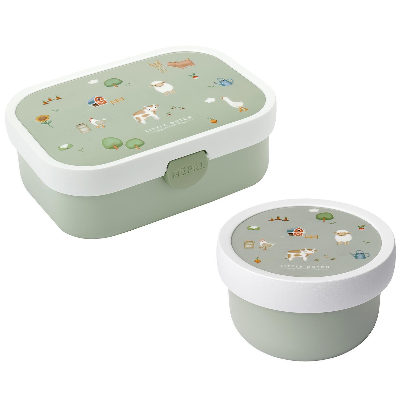 Mepal Lunchbox Campus Obst- und Bentobox Little Farm 300 & 750 ml, Kunststoff, (2-tlg)