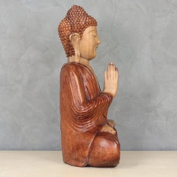 Oriental Galerie Dekofigur Holzfigur Sitzender Buddha Massiv B2 50 cm (1 St)