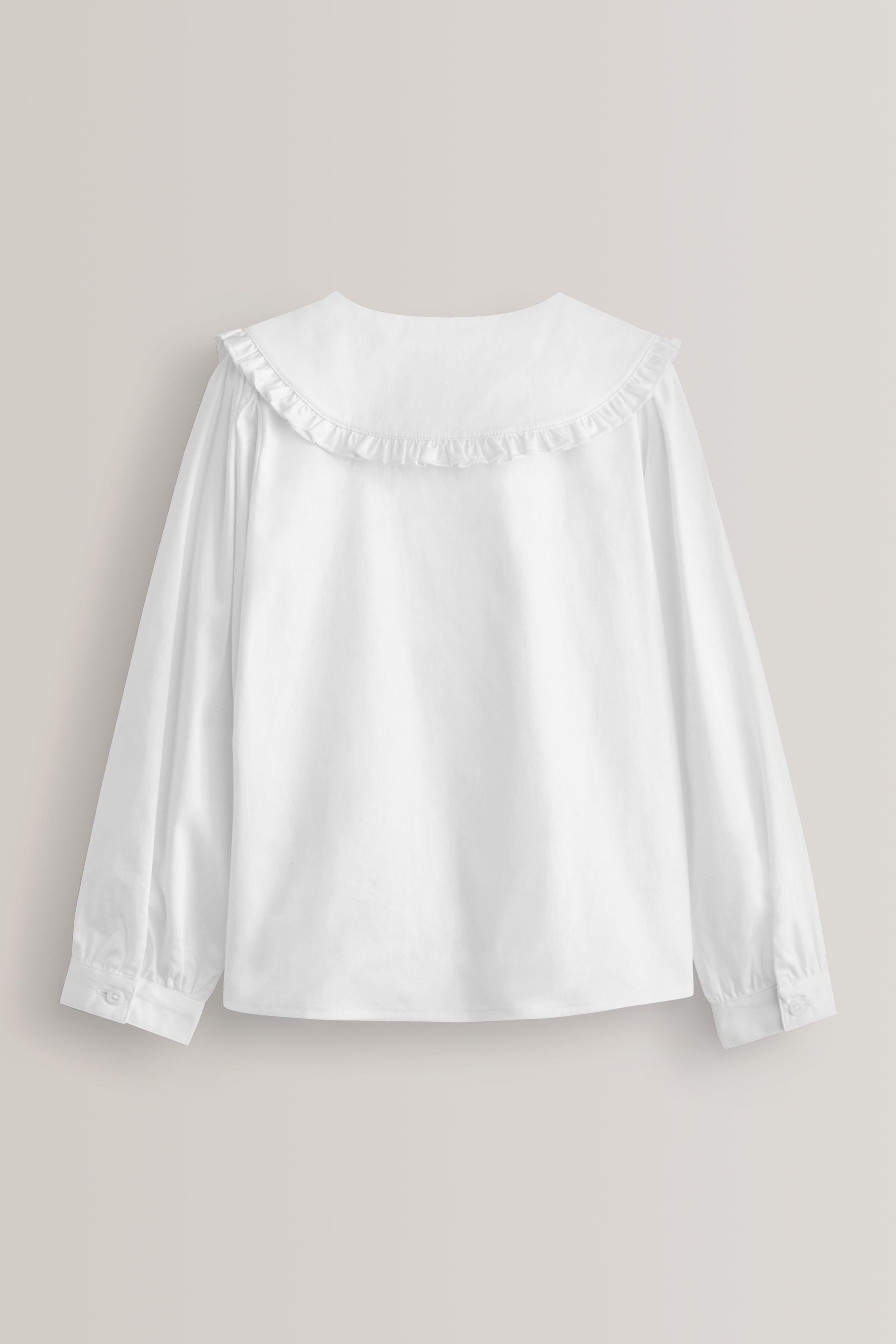 Next Langarmshirt Langärmelige Bluse aus Baumwollstretch mit Kragen (1-tlg)