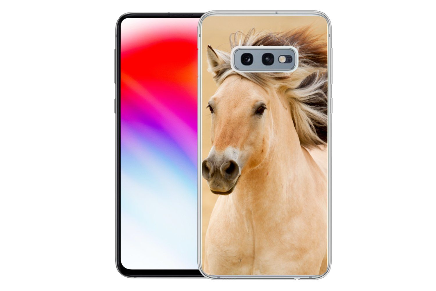 MuchoWow Handyhülle für Samsung Galaxy S10e Pferde - Tiere - Mähne - Porträt, Phone Case, Silikon, Schutzhülle Dünn