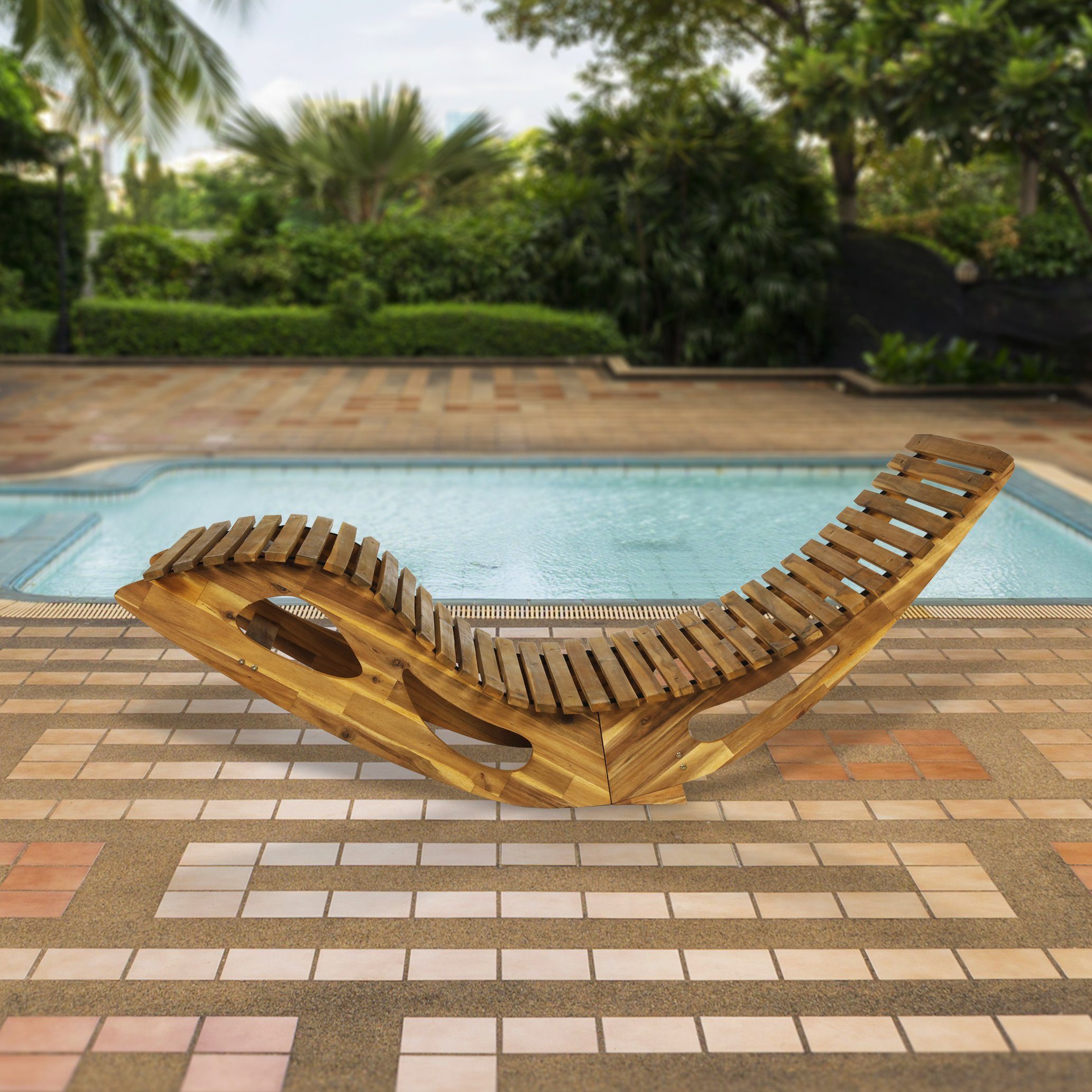 CHILLROI Gartenliege Ergonomische Schwungliege, 1-tlg., aus Akazienholz