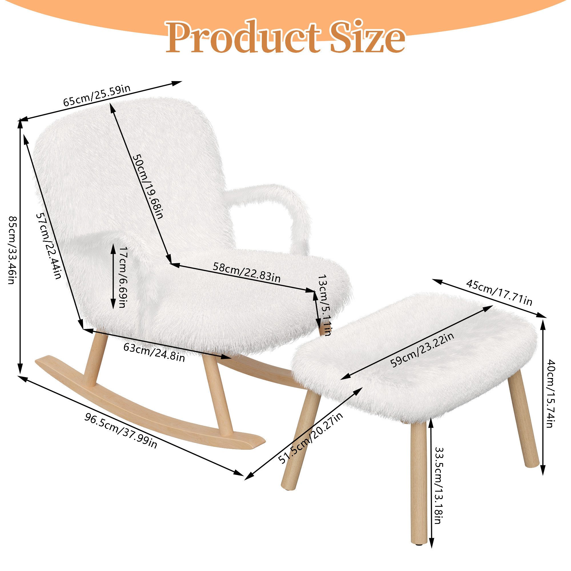 Furnishings Home Schaukelstuhl Weißer Polsterstuhl + günstig online kaufen