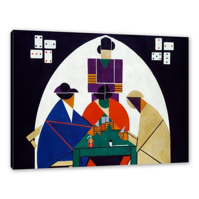 Pixxprint Leinwandbild Theo van Doesburg - Kartenspieler Wanddekoration (1 St) Leinwandbild fertig bespannt inkl. Zackenaufhänger