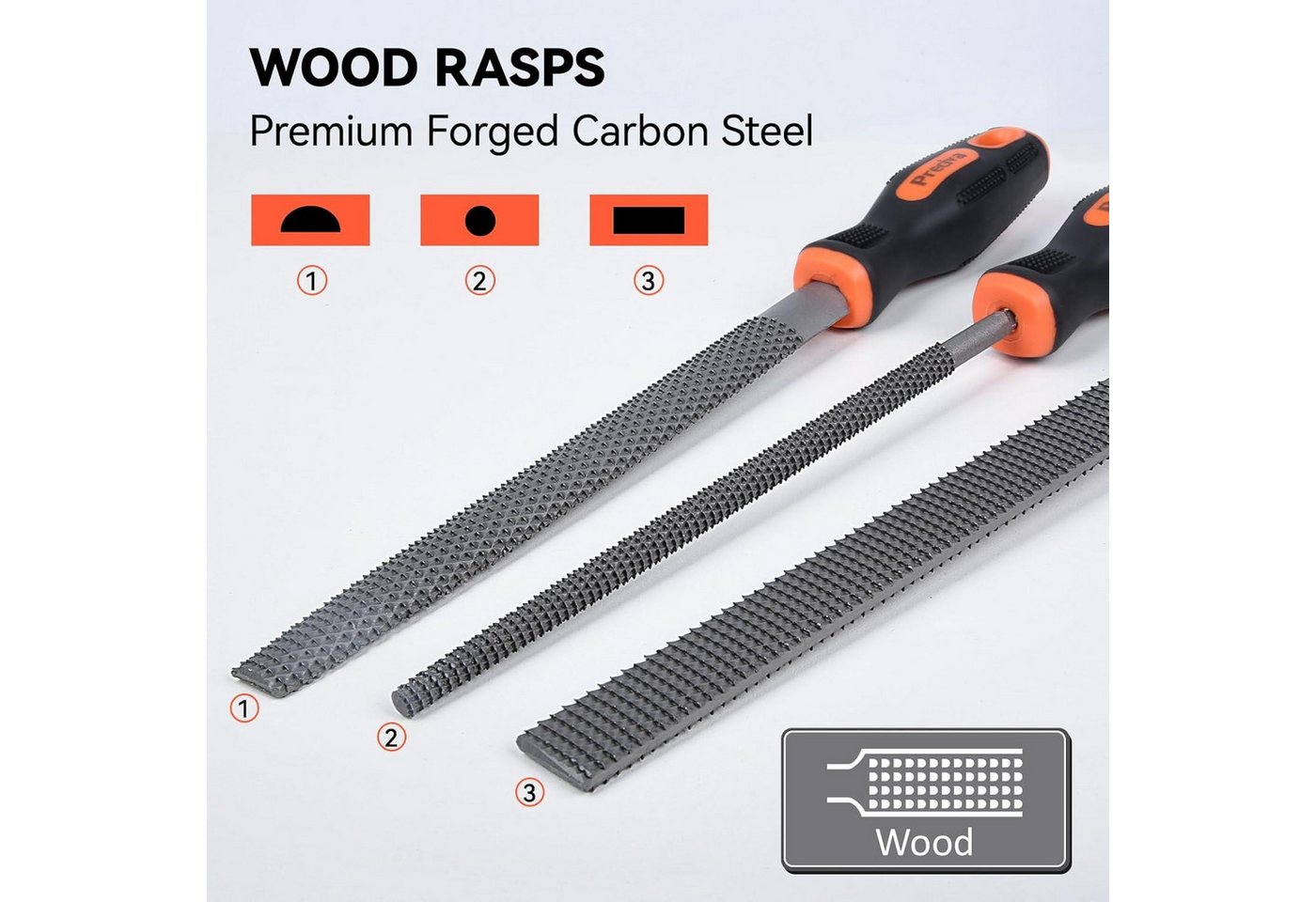 Thumbnail - LuxusKollektion Multitool Holzraspel Feilenset 3tlg. Flachfeile Halbrundfeile Rundfeile
