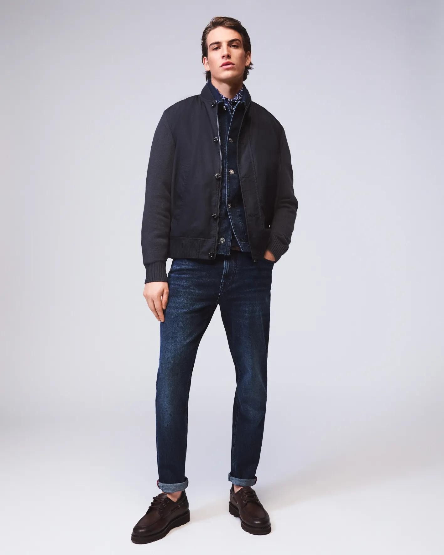 Joop Jeans Rundhalsshirt Cedric mit Bündchen am Ärmel