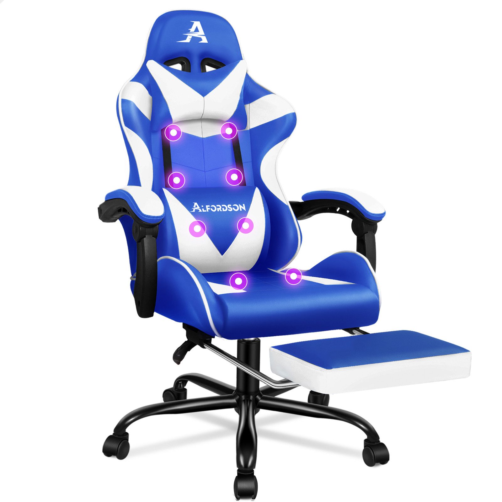 ALFORDSON Gaming-Stuhl mit Fußstütze, 8 Massagepunkten günstig online kaufen