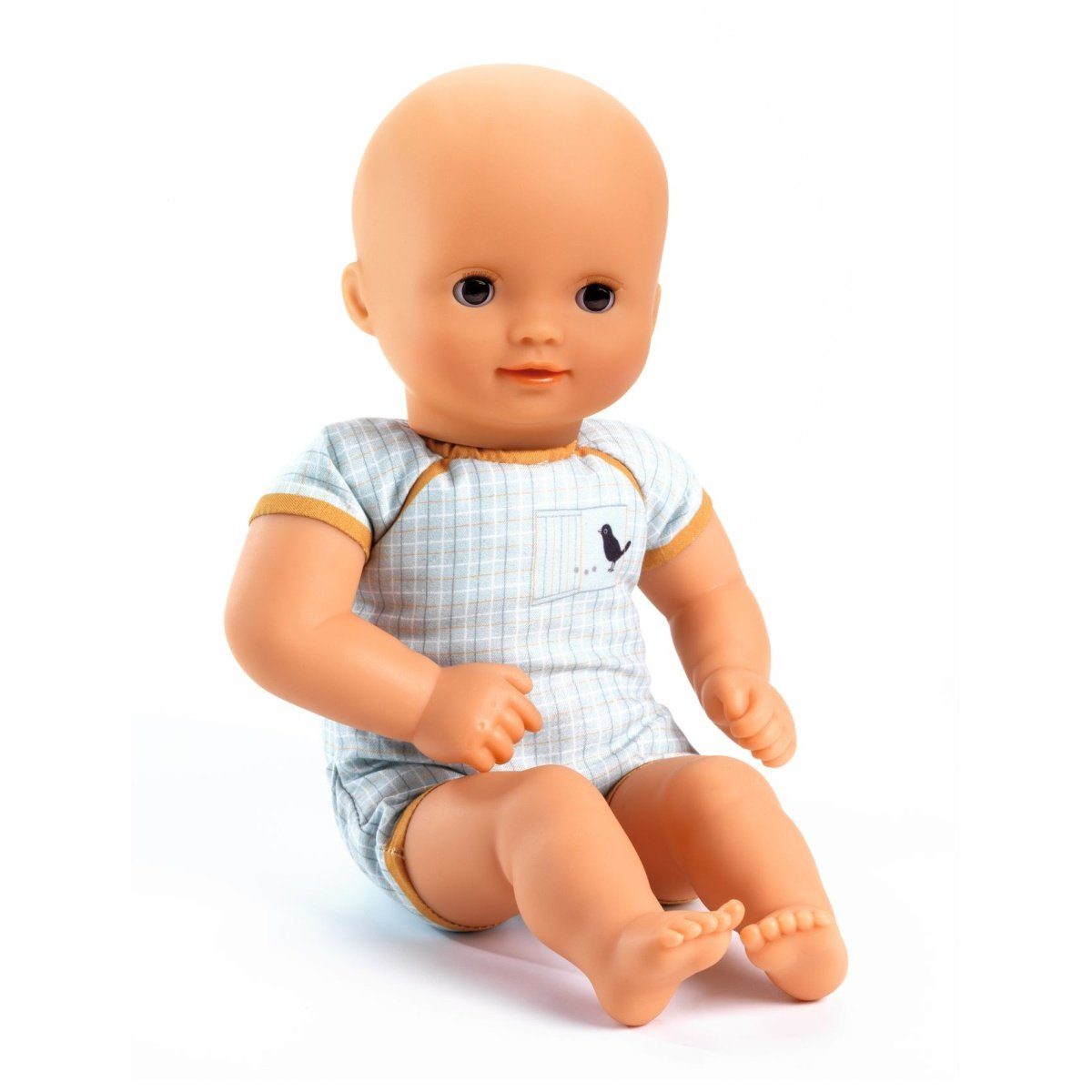 DJECO Babypuppe POMEA Puppe Camomille 32 cm groß Schlafaugen