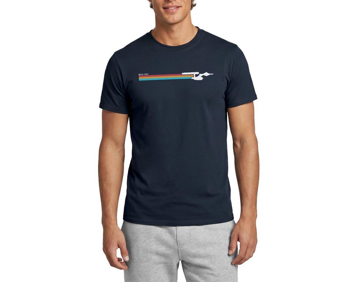 Spreadshirt T-Shirt Star Trek The Original Series NCC-1701 Regenbogen Männer T-Shirt (1-tlg)