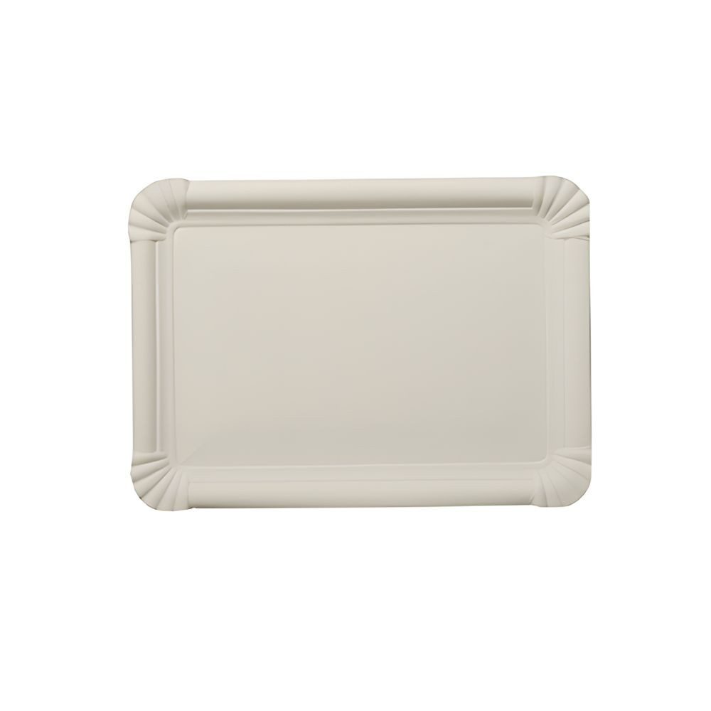 tradingbay24 Pappteller Teller, Pappe [ff] eckig 16,5 cm x 23 cm weiss extra stark 250 Stk
