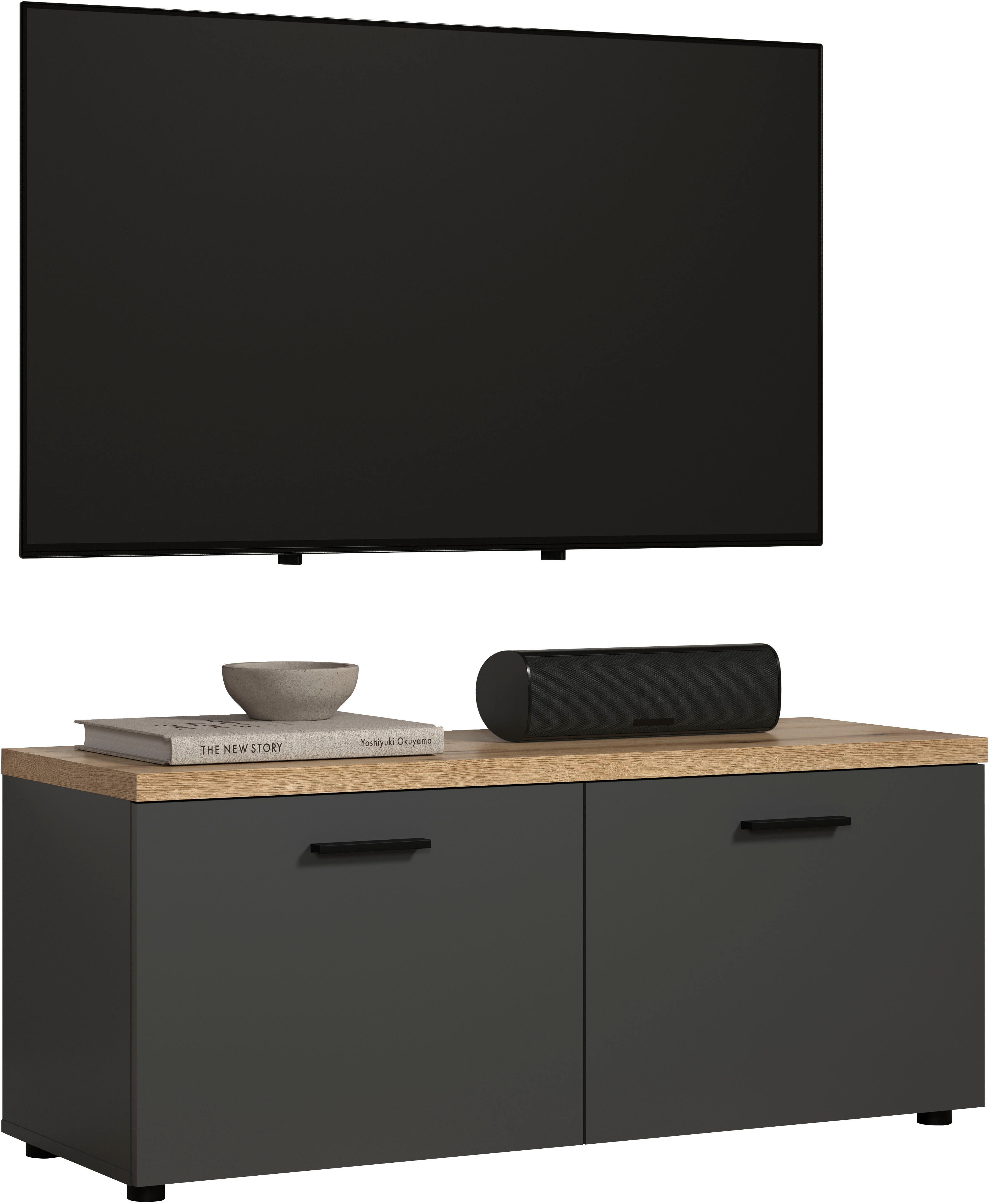 Home affaire Lowboard Bajo (1 St), TV-Lowboard mit 2 Türen und 2 Einlegeböden – (B/T/H) 120/40/50 cm