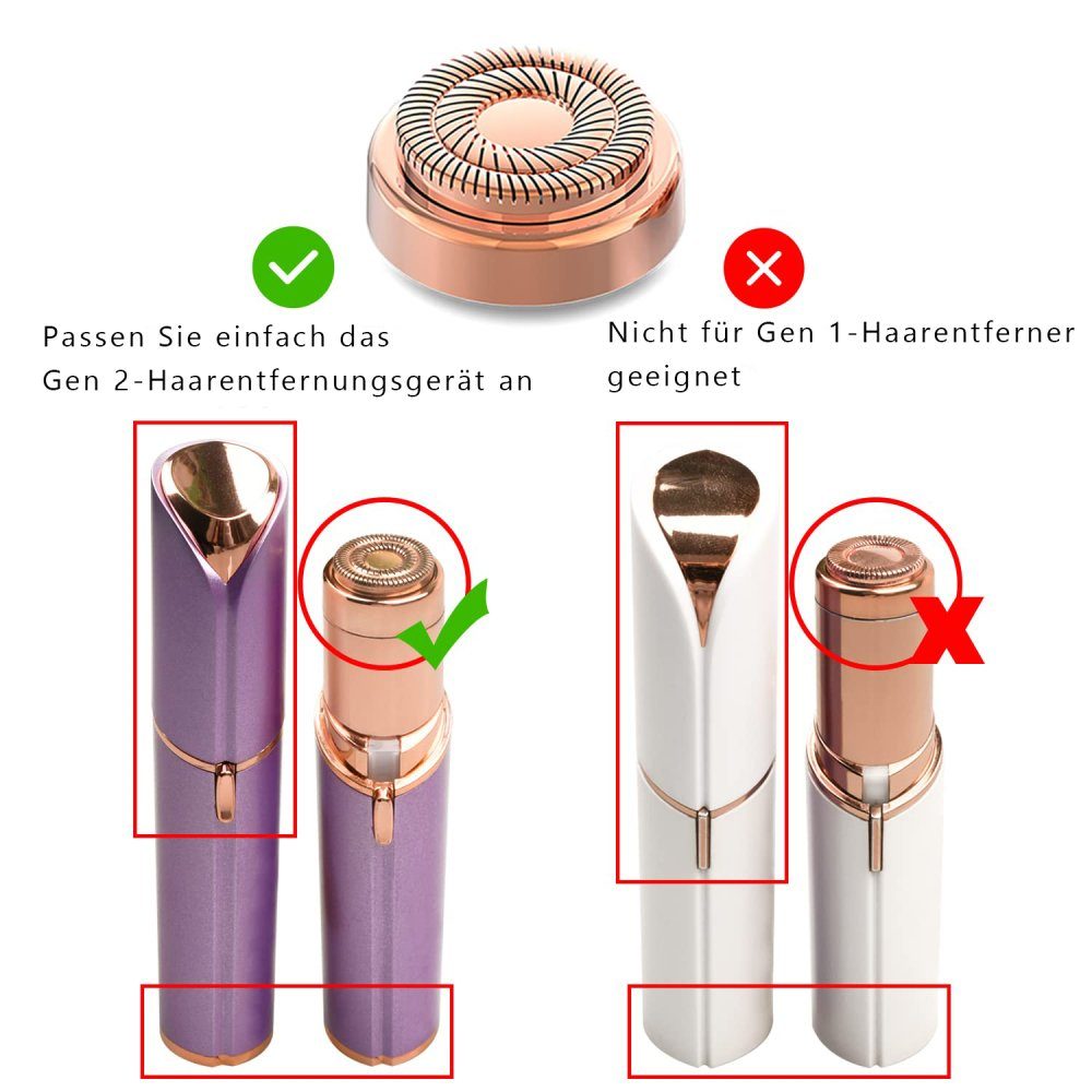GelldG Gesichtsbürstenaufsatz 6 Stück Gesichtshaarentferner 2.Generation Ersatzköpfe Delmkin