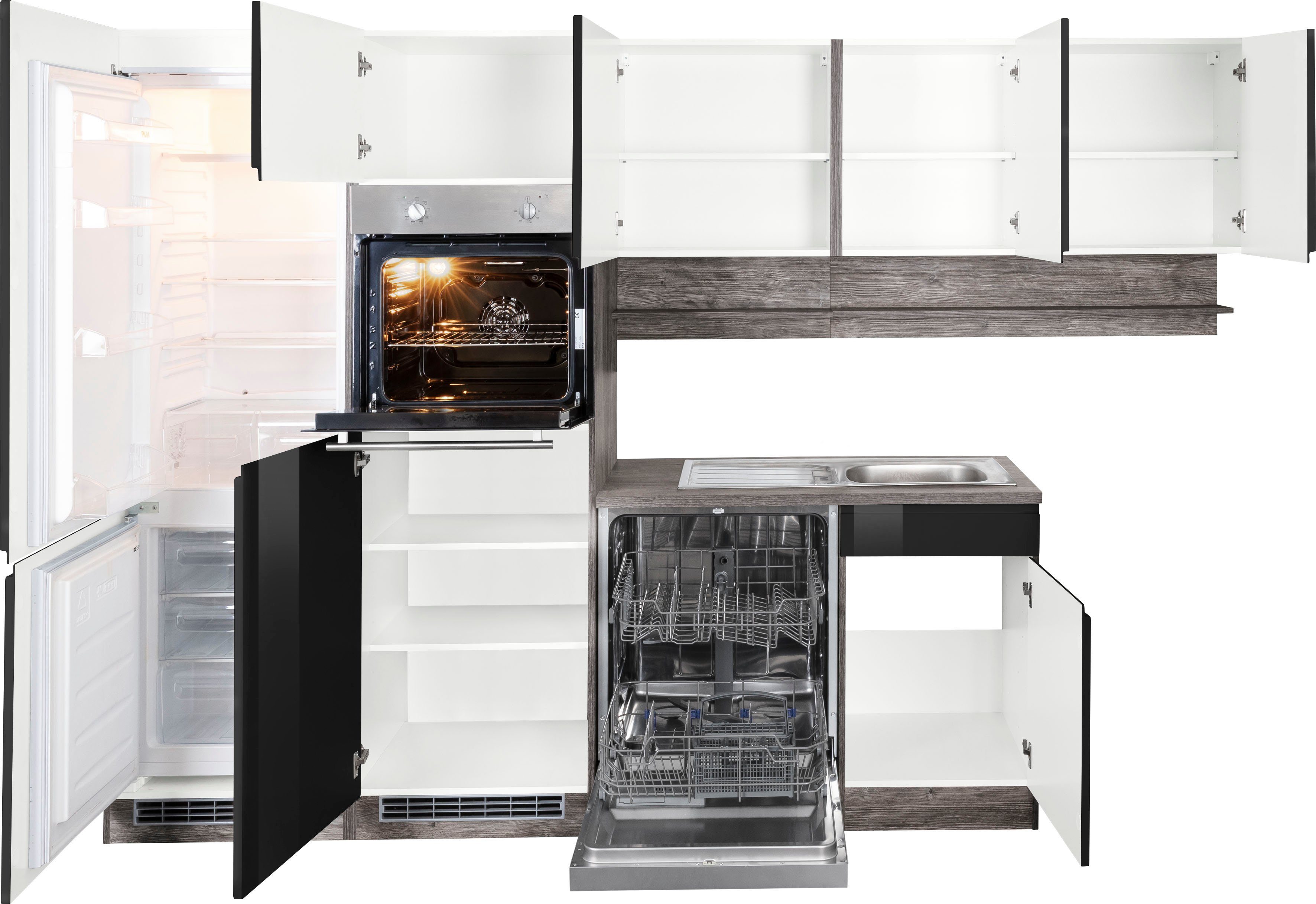 KOCHSTATION Winkelküche KS-Virginia, Stellbreite 290/190 cm cm, wahlweise mit Induktion