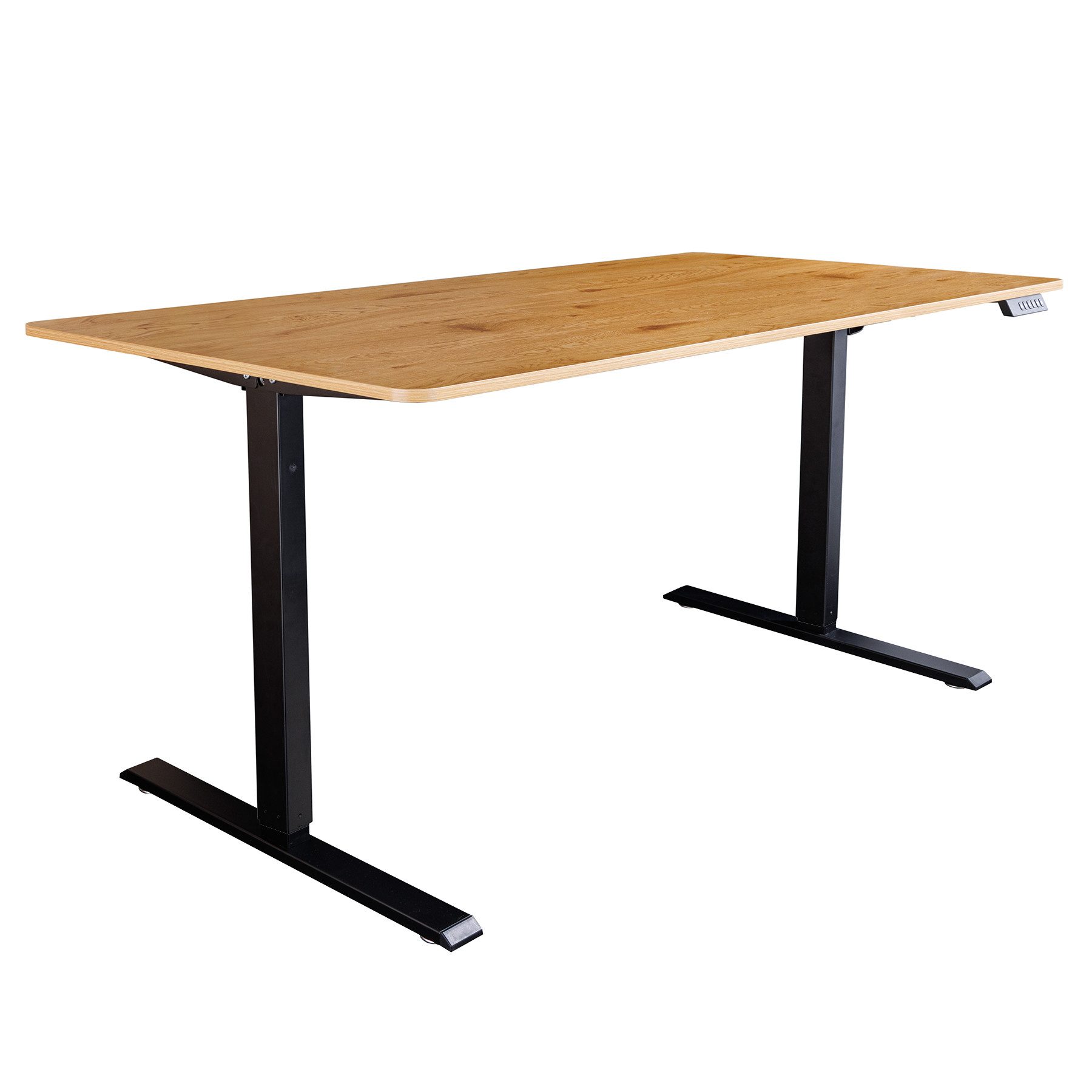 riess-ambiente Schreibtisch OAK DESK 160cm natur/schwarz-Eiche, stufenlos, höhenverstellbar, eckig (Einzelartikel, 1-St), Anpassbarer Bürotisch - ideal für Arbeitszimmer, Homeoffice od. Praxis