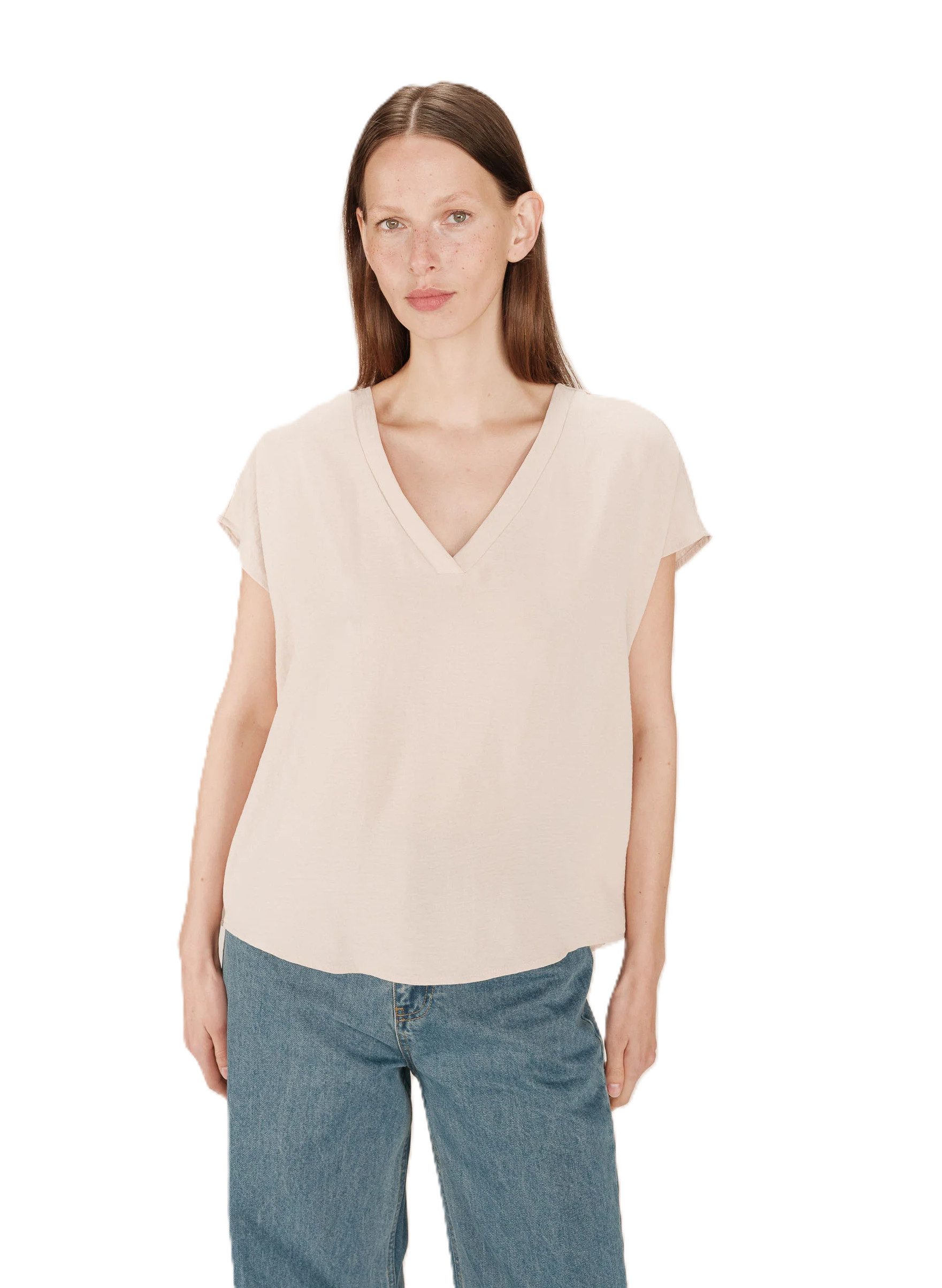 Grace & Mila Shirttop Flowy v-neck Top SEASON - T-Shirt - Damenshirt - ONE SIZE