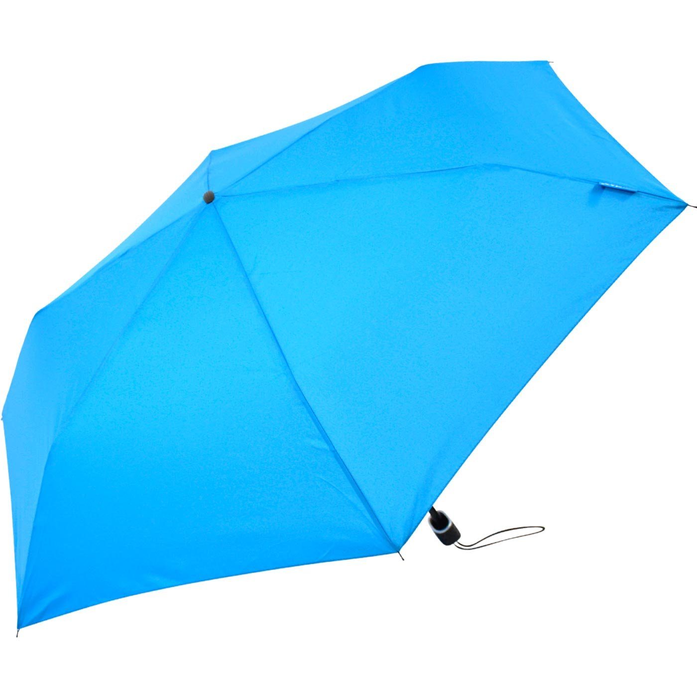 leichter Reisegepäck Flat hellblau flacher perfekt Impliva für das Schirm, Taschenregenschirm miniMAX®