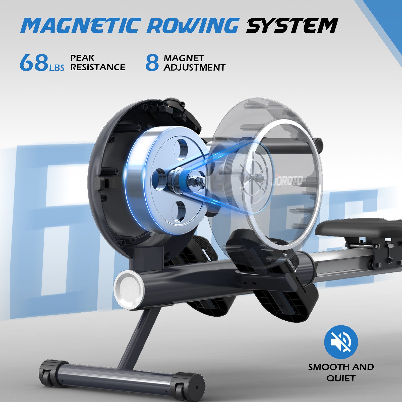 JOROTO Rudergerät JOROTO Rudergerät 8 Stufen, 140 kg Tragfähigkeit, Bluetooth