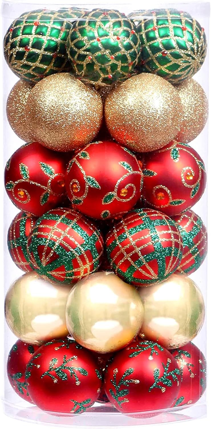 Coonoor Weihnachtsbaumkugel 30ct/ 60mm Weihnachtskugeln Ornamente, bruchsichere