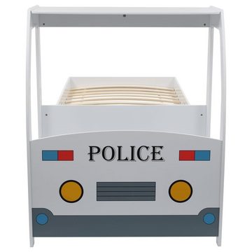 vidaXL Kinderbett Kinderbett im Polizeiauto-Design mit Lattenrost Schreibtisch 90 x 200