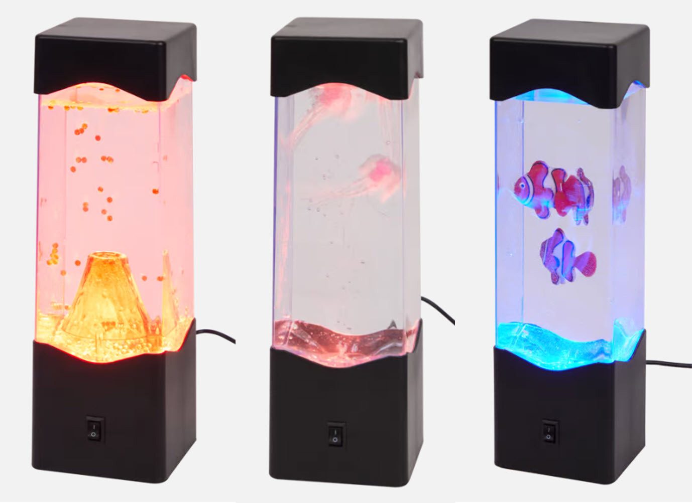 ZD Trading LED Lavalampe LED-Lampe Dekolampe mit Fischen,Quallen oder Vulkanen