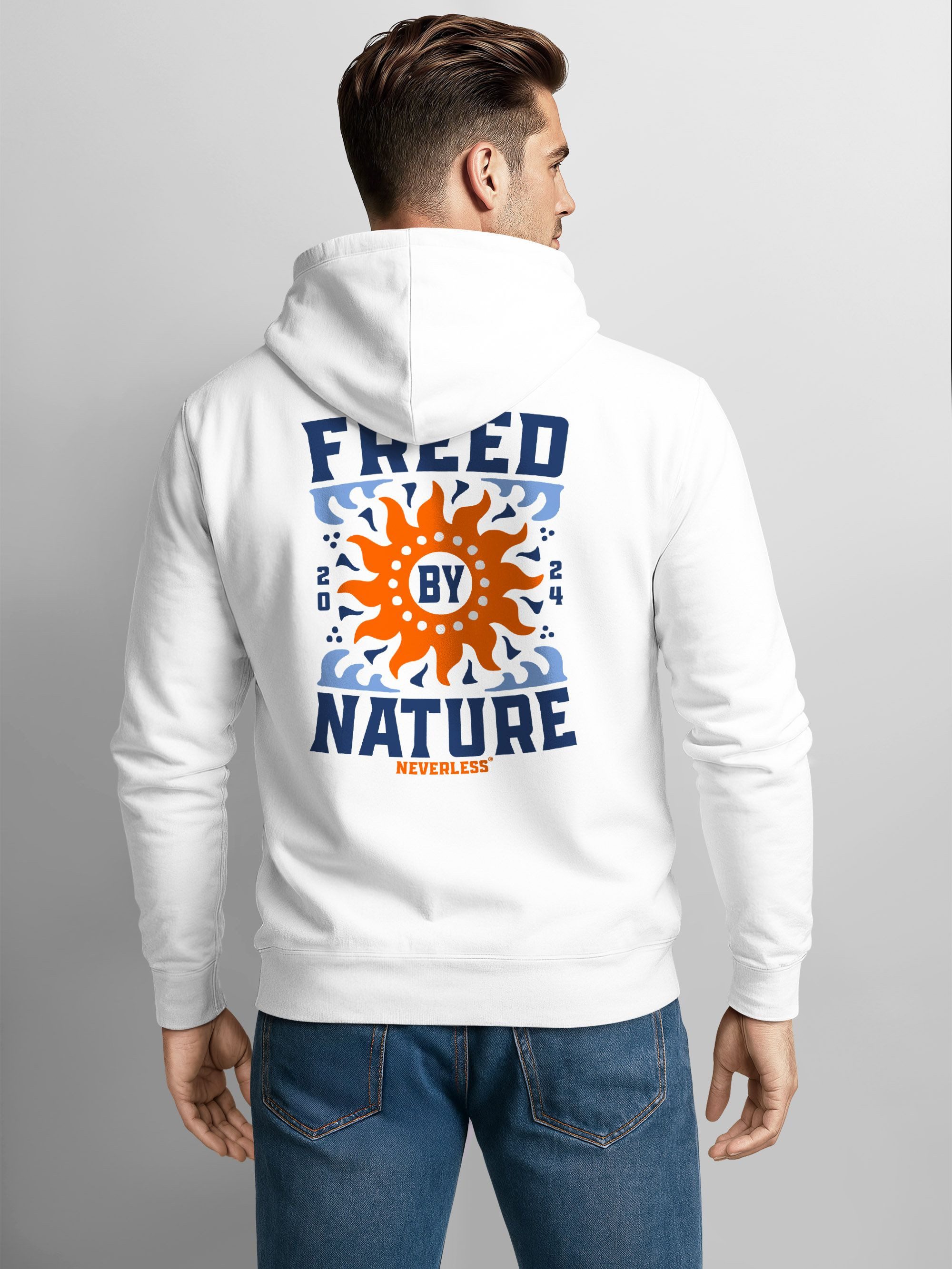 Sweatjacke Herren Sweatjacke Backprint Nature Outdoor Design Zipjacke Zip-Hoodie