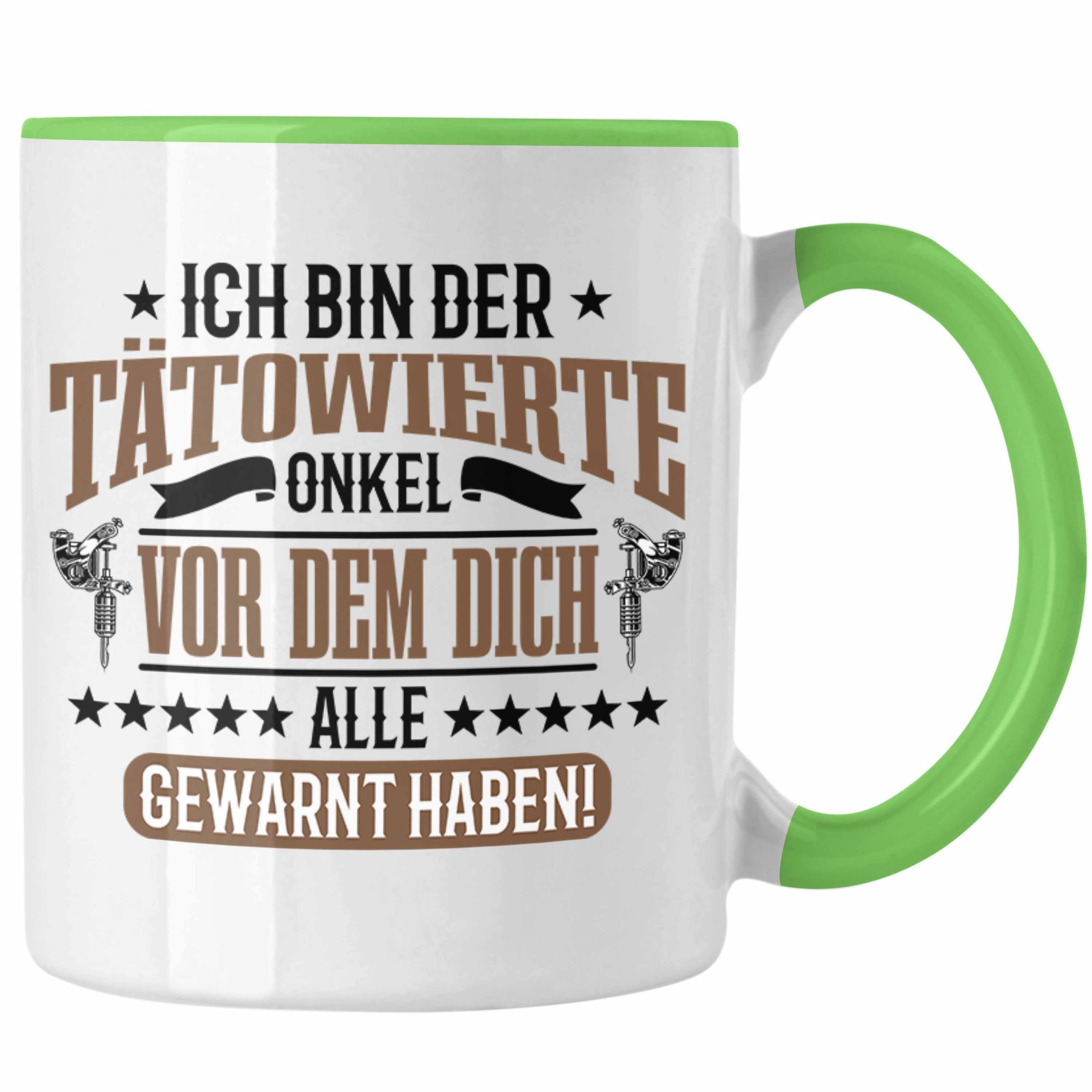 Geschenk Onkel Tasse für Tattoowierten Tasse Trendation Onkel Spruch Grün