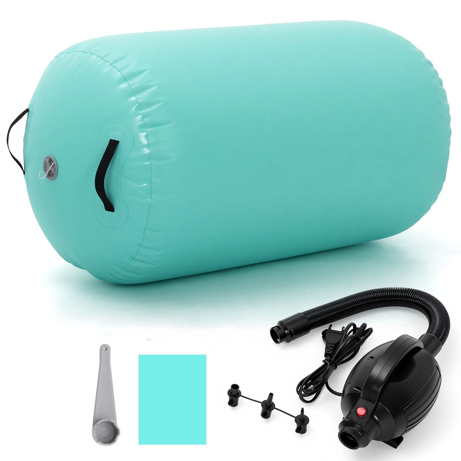 Insma Yogamatte Trainingsmatte Fitnessmatte Aufblasbare Gymnastik-Rolle, mit Pumpe und Tragetasche, 100x60 cm