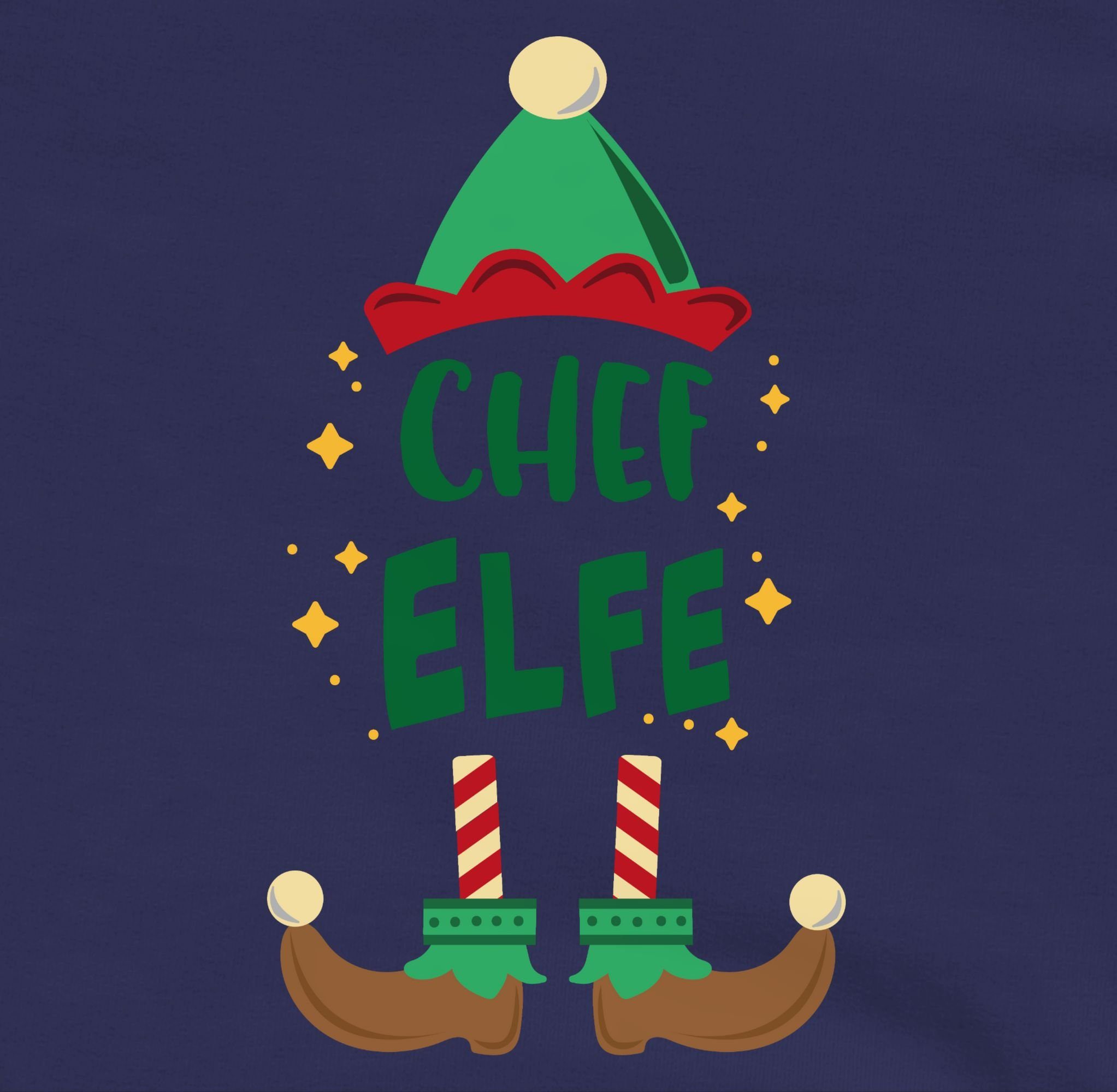 Weihnachten Hoodie Navy Kleidung Weihnachten Shirtracer Elfe Kinder 2 meliert Chef Blau/Grau