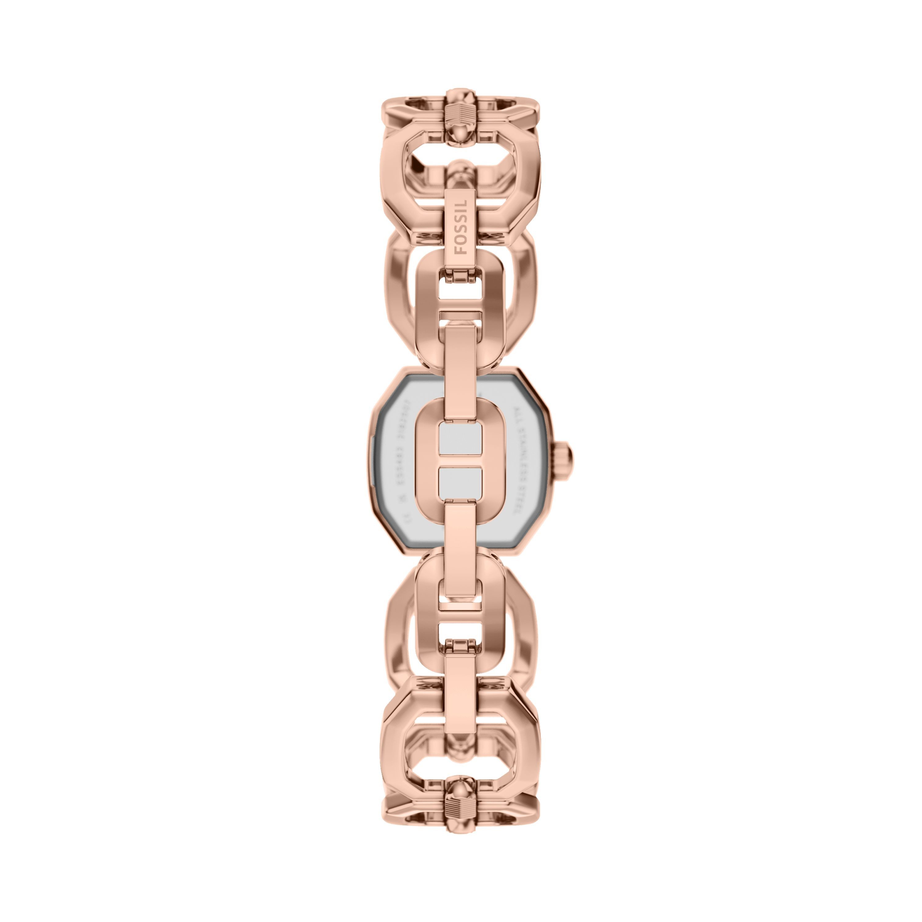 Fossil Quarzuhr Harlow ES5484, Armbanduhr, Damenuhr, Edelstahlarmband, analog