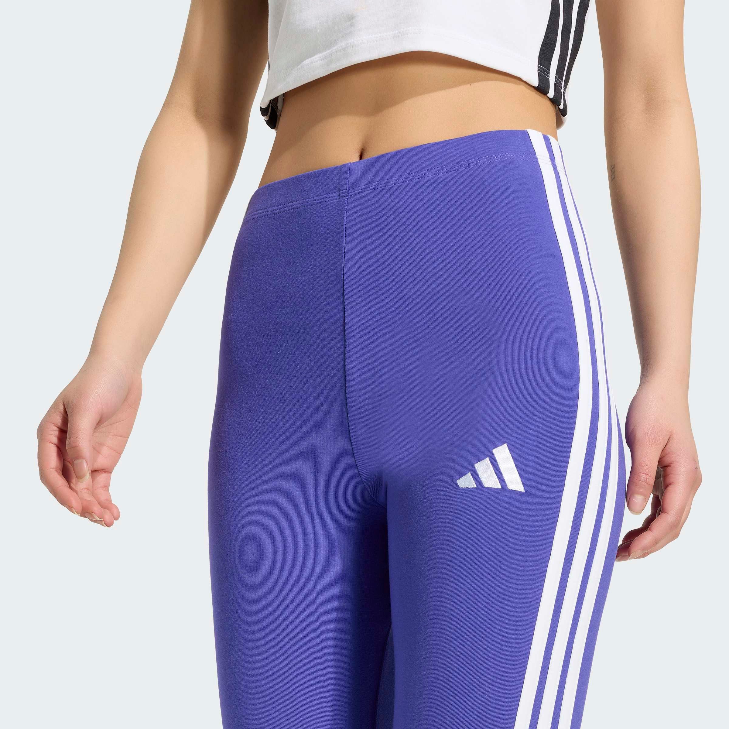adidas Sportswear Trainingstights ESSENTIALS 3-STREIFEN COTTON LEGGINGS sportlicher Look mit 3-Streifen, aus Baumwolle und Elasthan