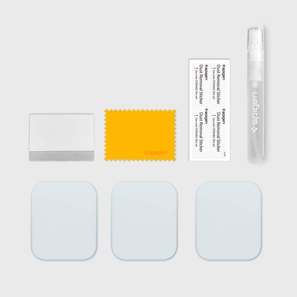 Spigen Schutzfolie Displayschutzfolie Bildschirmschutz Kratzschutz, (Spar-Set, 3-St., 34 x 28 mm selbstheilend), TPU-Folie, selbstheilend, blasenfrei, 3er-Set