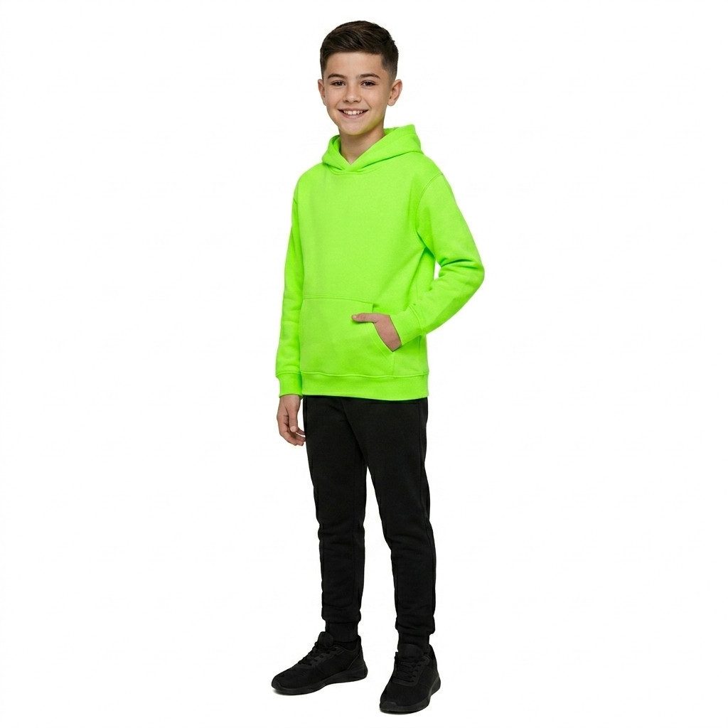 AWDIS Hoodie Kinder NEON Hoodie leuchtende Farben grün orange gelb pink mit Kapuze
