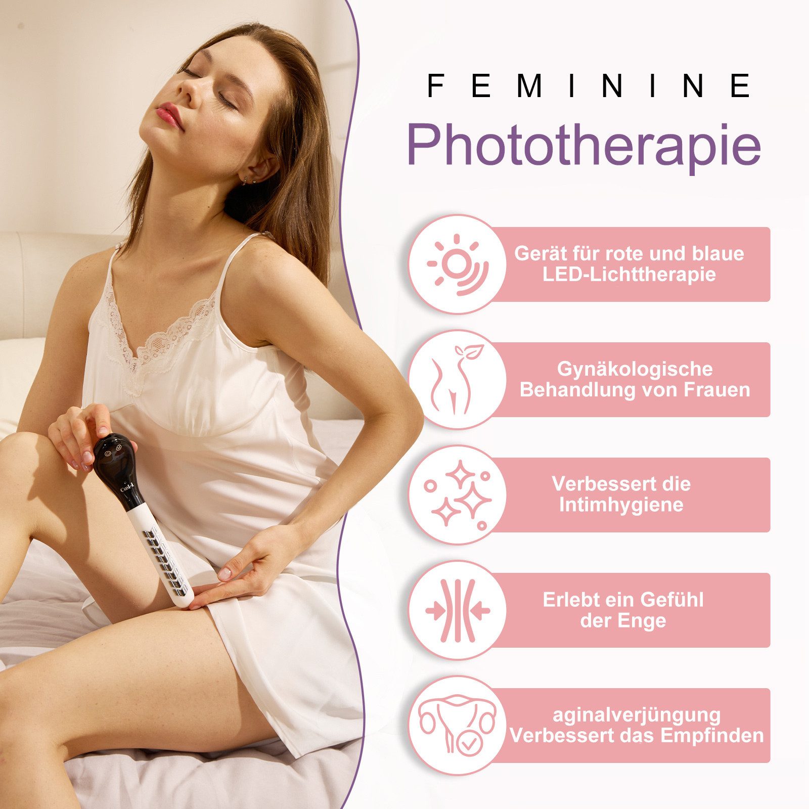 COOL-i ® EMS-Gerät EMS-Gerät mit Lichtanwendung Vaginaltrainer, Für das weibliche Intimbereichstraining