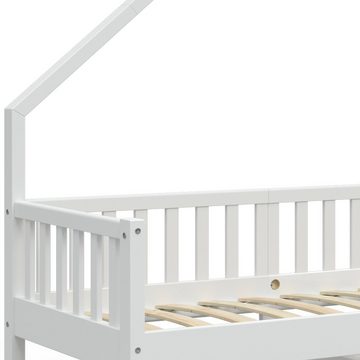 VitaliSpa® Hausbett Kinderbett Spielbett Noemi 80x160cm Weiß Rausfallschutz